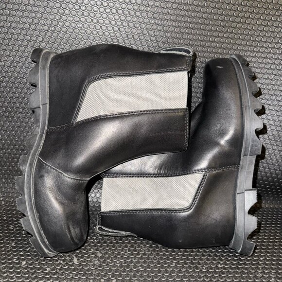 Sorel Joan of Arctic Wedge III Waterproof Black Leather Chelsea Boots Size 6.5 - Picture 5 of 9